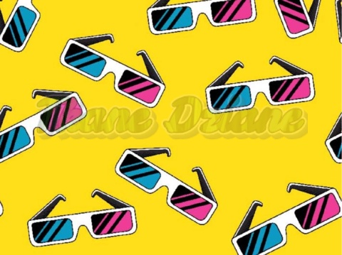 TKANINA DRUKOWANA VINTAGE OKULARY 3D NR 5