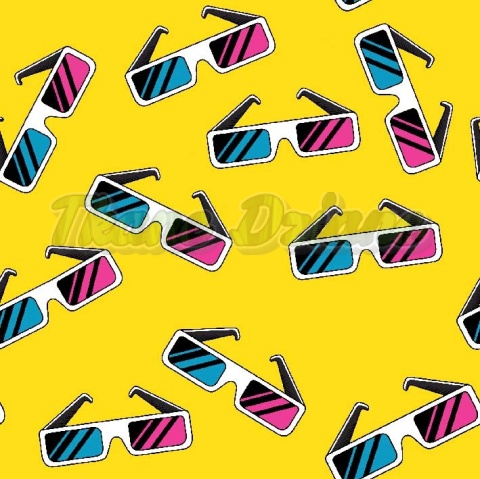 TKANINA DRUKOWANA VINTAGE OKULARY 3D NR 5