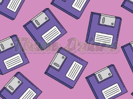 TKANINA DRUKOWANA VINTAGE DYSKIETKI NR 6