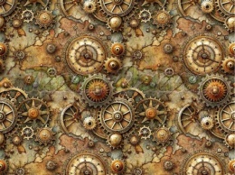 TKANINA DRUKOWANA STEAMPUNK NR 1