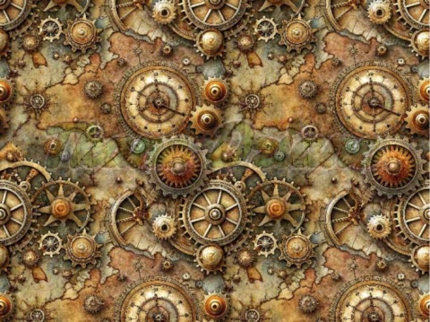 TKANINA DRUKOWANA STEAMPUNK NR 1