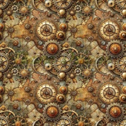 TKANINA DRUKOWANA STEAMPUNK NR 1