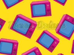 TKANINA DRUKOWANA VINTAGE TELEWIZOR ANALOGOWY NR 9