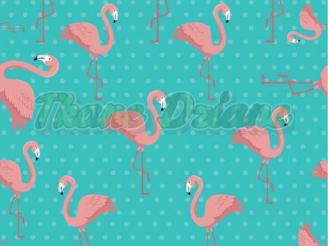 TKANINA DRUKOWANA VINTAGE FLAMINGI NR 3