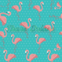 TKANINA DRUKOWANA VINTAGE FLAMINGI NR 3