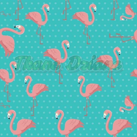 TKANINA DRUKOWANA VINTAGE FLAMINGI NR 3