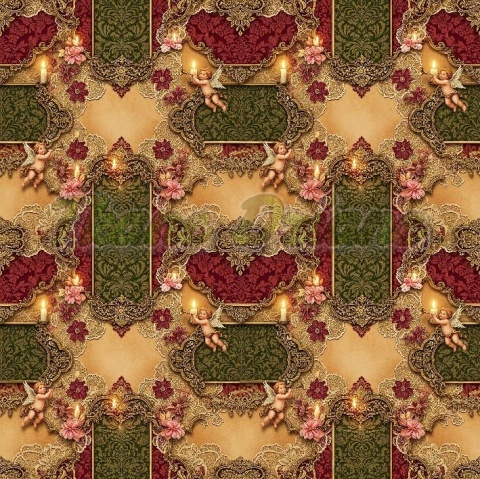 TKANINA DRUKOWANA WIKTORIAŃSKIE ŚWIĘTA NR 3