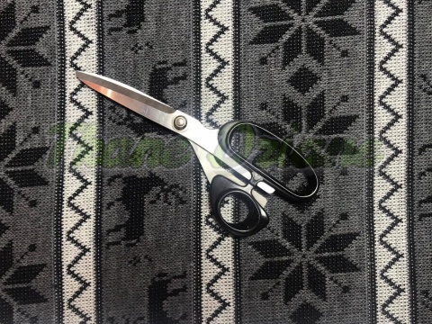 DZIANINA SWETROWA NORWESKIE RENIFERY NA SZARYM