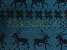 DZIANINA SWETROWA NORWESKIE RENIFERY NA TURKUSIE z mozliwa wadą