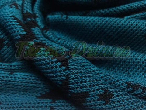 DZIANINA SWETROWA NORWESKIE RENIFERY NA TURKUSIE z mozliwa wadą