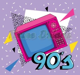 PANEL DRUKOWANY RÓŻOWY TELEWIZOR- 90's NR 14