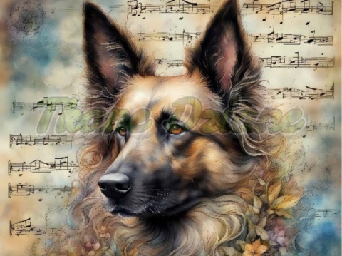 PANEL DRUKOWANY AKWARELOWE PSY -OWCZAREK BELGIJSKI NR 110