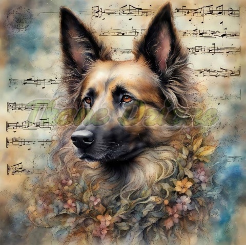 PANEL DRUKOWANY AKWARELOWE PSY -OWCZAREK BELGIJSKI NR 110