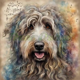 PANEL DRUKOWANY AKWARELOWE PSY -BERGAMASCO NR 114