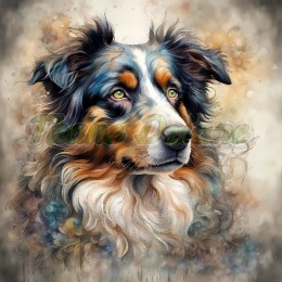 PANEL DRUKOWANY AKWARELOWE PSY -OWCZAREK AUSTRALIJSKI NR 104