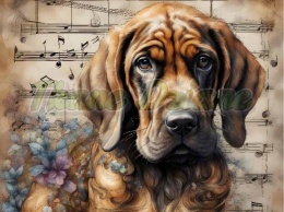 PANEL DRUKOWANY AKWARELOWE PSY -POSOKOWIEC NR 117