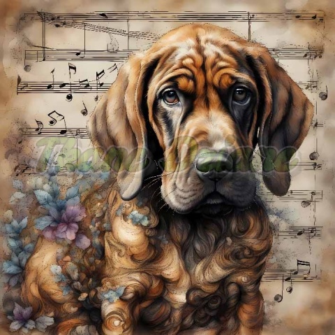 PANEL DRUKOWANY AKWARELOWE PSY -POSOKOWIEC NR 117