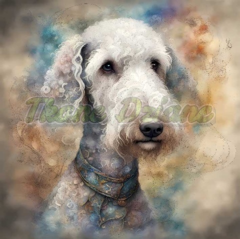 PANEL DRUKOWANY AKWARELOWE PSY -BEDLINGTON TERRIER NR 109