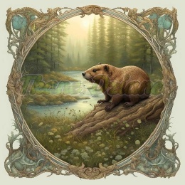 PANEL DRUKOWANY ART NOUVEAU- BÓBR NR 16