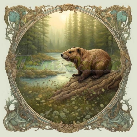 PANEL DRUKOWANY ART NOUVEAU- BÓBR NR 16