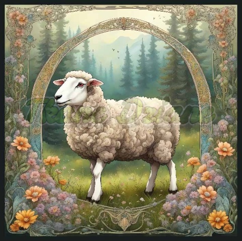 PANEL DRUKOWANY ART NOUVEAU- OWCA NR 29