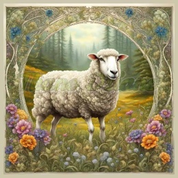 PANEL DRUKOWANY ART NOUVEAU- OWCA NR 30