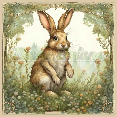 PANEL DRUKOWANY ART NOUVEAU- ZAJĄC NR 13