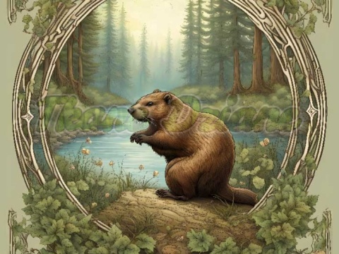 PANEL DRUKOWANY ART NOUVEAU- BÓBR NR 15