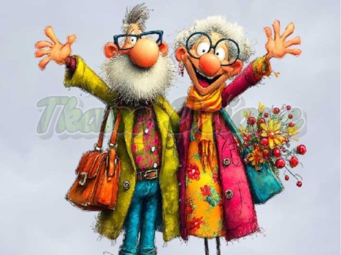 PANEL DRUKOWANY BABCIA Z DZIADKIEM NR 6