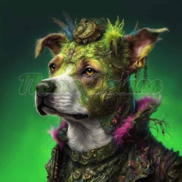 PANEL DRUKOWANY PIES Z KOLOROWYMI WŁOSAMI -AMSTAFF NR 36