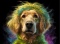PANEL DRUKOWANY PIES Z KOLOROWYMI WŁOSAMI - GOLDEN RETRIEVER NR 31