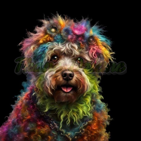 PANEL DRUKOWANY PIES Z KOLOROWYMI WŁOSAMI - LAGOTTO ROMAGNIOLO NR 22