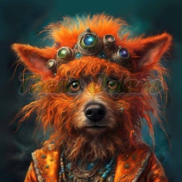 PANEL DRUKOWANY PIES Z KOLOROWYMI WŁOSAMI - NR 39