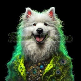 PANEL DRUKOWANY PIES Z KOLOROWYMI WŁOSAMI - SAMOYED NR 26