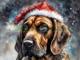 PANEL DRUKOWANY ŚWIĄTECZNE PSY- POSOKOWIEC NR 5