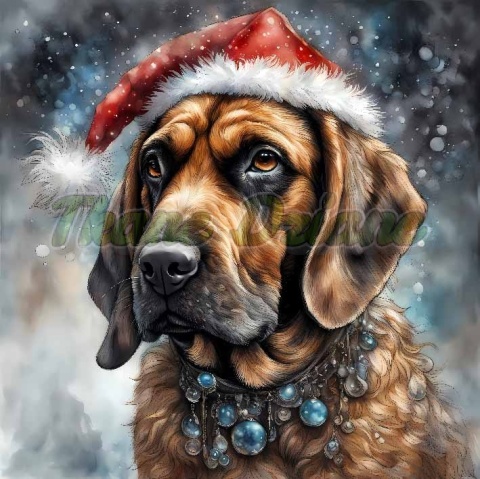 PANEL DRUKOWANY ŚWIĄTECZNE PSY- POSOKOWIEC NR 5