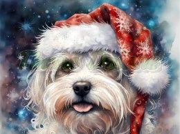 PANEL DRUKOWANY ŚWIĄTECZNE PSY- MALTAŃCZYK NR 4