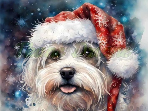 PANEL DRUKOWANY ŚWIĄTECZNE PSY- MALTAŃCZYK NR 4