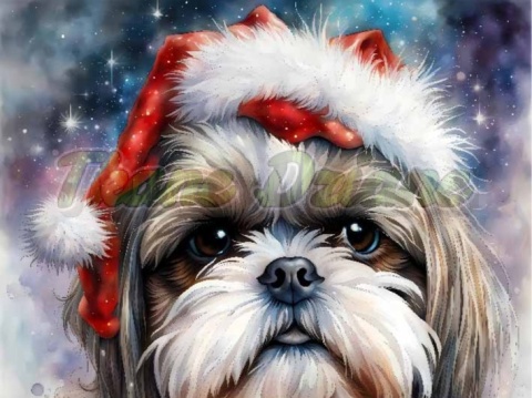 PANEL DRUKOWANY ŚWIĄTECZNE PSY- SHIH TZU NR 7