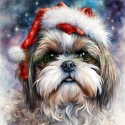 PANEL DRUKOWANY ŚWIĄTECZNE PSY- SHIH TZU NR 7