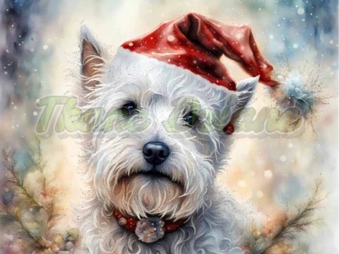 PANEL DRUKOWANY ŚWIĄTECZNE PSY- WESTIE NR 10