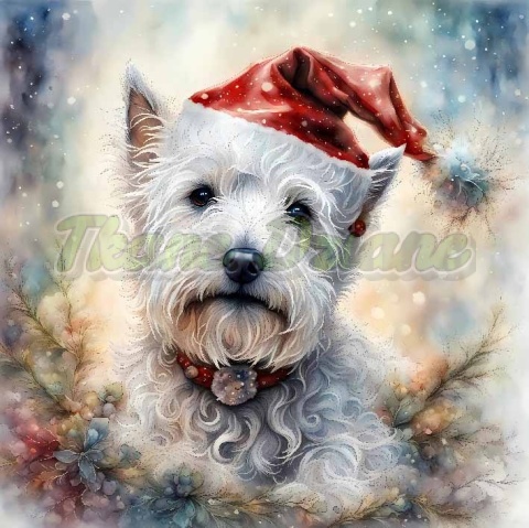 PANEL DRUKOWANY ŚWIĄTECZNE PSY- WESTIE NR 10