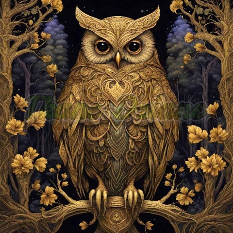 PANEL DRUKOWANY W ZŁOTYM LESIE-SOWA NR 24