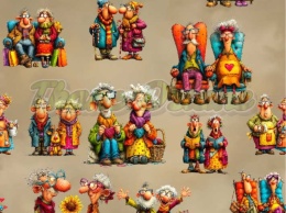 TKANINA DRUKOWANA BABCIA Z DZIADKIEM NR 27