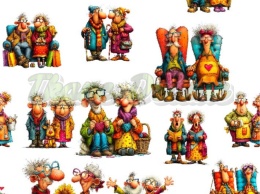 TKANINA DRUKOWANA BABCIA Z DZIADKIEM NR 28