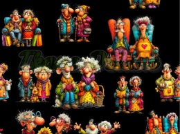 TKANINA DRUKOWANA BABCIA Z DZIADKIEM NR 29