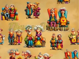 TKANINA DRUKOWANA BABCIA Z DZIADKIEM NR 26