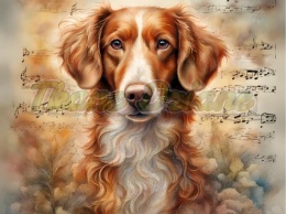 PANEL DRUKOWANY AKWARELOWE PSY - NOVA SCOTIA DUCK TOLLING RETRIEVER NR 122