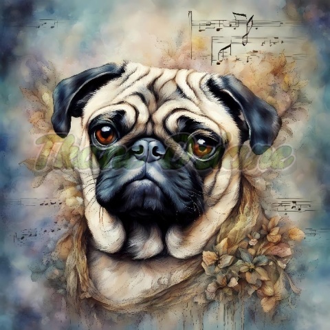 PANEL DRUKOWANY AKWARELOWE PSY - MOPS NR 128