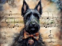 PANEL DRUKOWANY AKWARELOWE PSY -TERRIER SZKOCKI NR 139